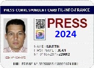 2024 PRESS CORRESPONDENT CARD FIL-INFO-FRANCE